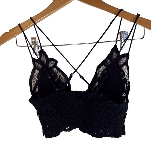 Intimately Free People Lace Bralette Black Embroidered Lace Size XS - Picture 4 of 11